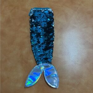 Mermaid Sequin Pencil Kids Bag - Blue and Silver